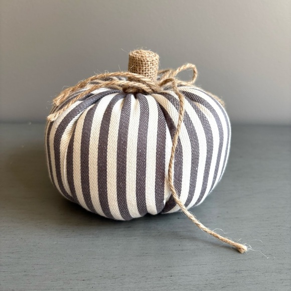 Holiday Halloween Fall Decorative Fabric Pumpkins Set of 3 Gray, White, Cream - Picture 8 of 16